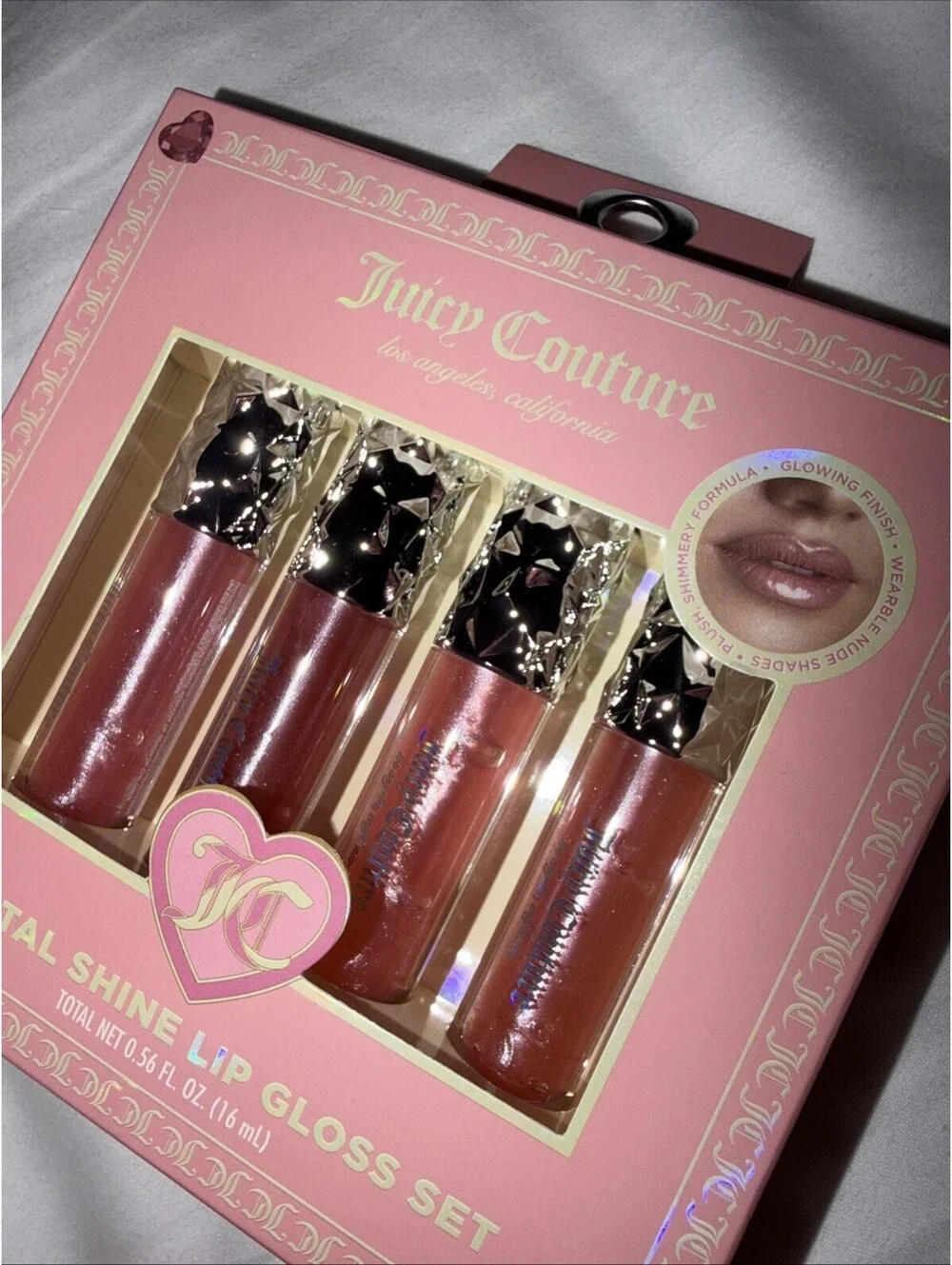 Juicy Couture 4  Crystal Shine Lip Gloss Gift Set NIB